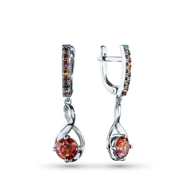 Серьги из серебра с гранатами
