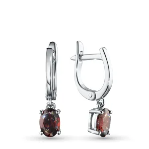 Серьги из серебра с гранатами