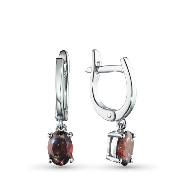 Серьги из серебра с гранатами