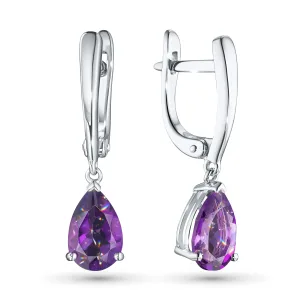 Серьги из серебра с аметистами