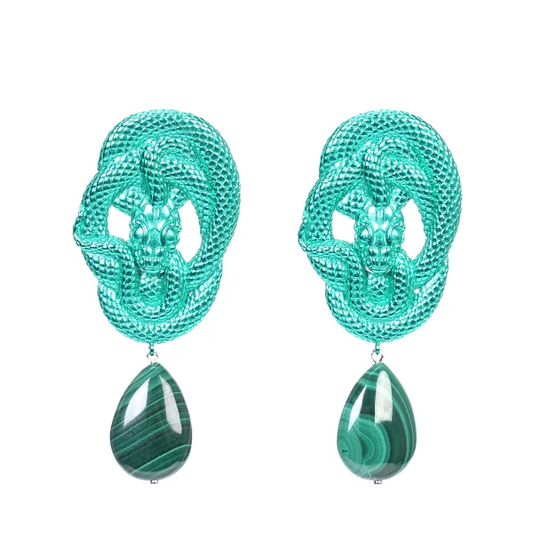 Серьги с подвеской в форме змеи CAVIAR JEWELLERY