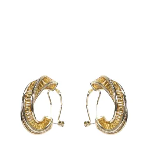 Серьги-кольца с фианитами CAVIAR JEWELLERY