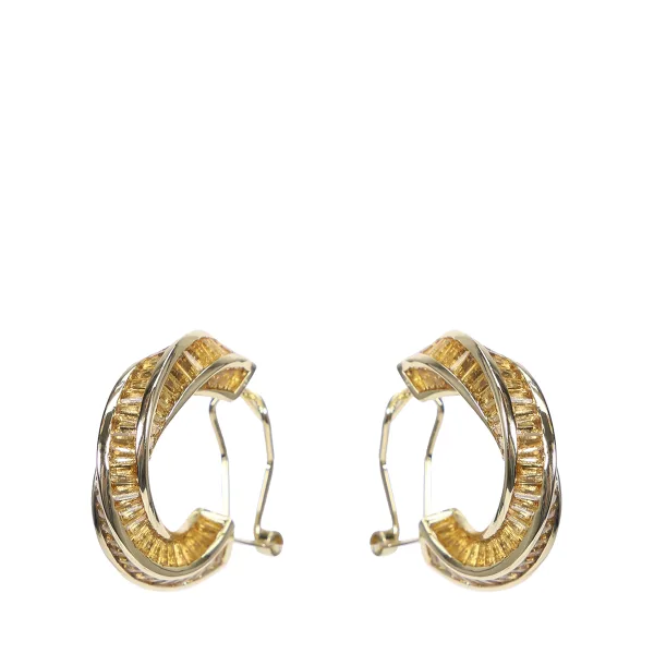 Серьги-кольца с фианитами CAVIAR JEWELLERY