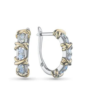 Серьги из комбинированного золота
