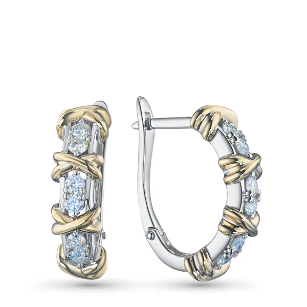 Серьги из комбинированного золота
