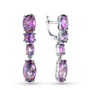 Серьги из серебра с аметистами