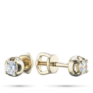 Пусеты из желтого золота