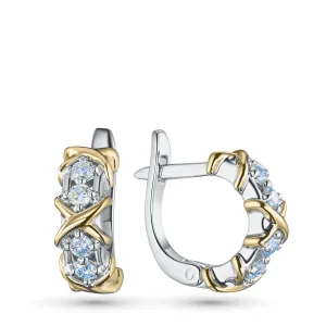 Серьги из комбинированного золота