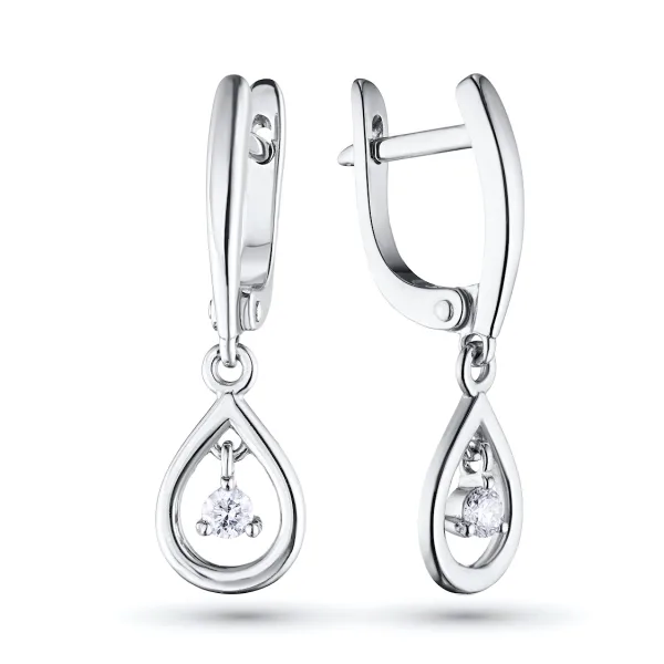 Серьги из серебра с бриллиантами