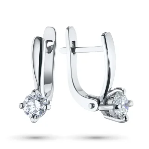 Серьги из белого золота с бриллиантами
