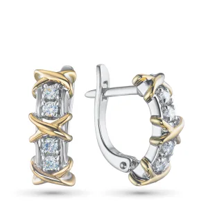 Серьги из комбинированного золота