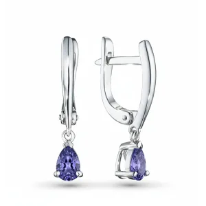 Серьги из серебра с аметистами