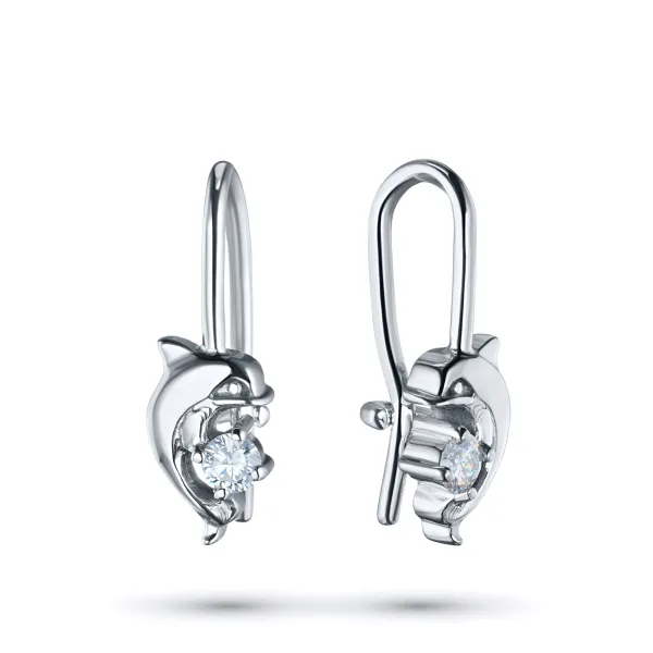 Серьги из серебра с бриллиантами