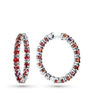 Серьги из серебра с гранатами