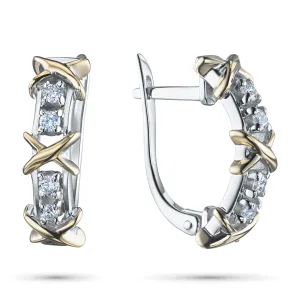 Серьги из комбинированного золота