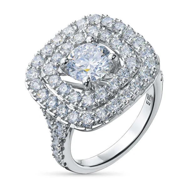 Классическое кольцо из белого золота